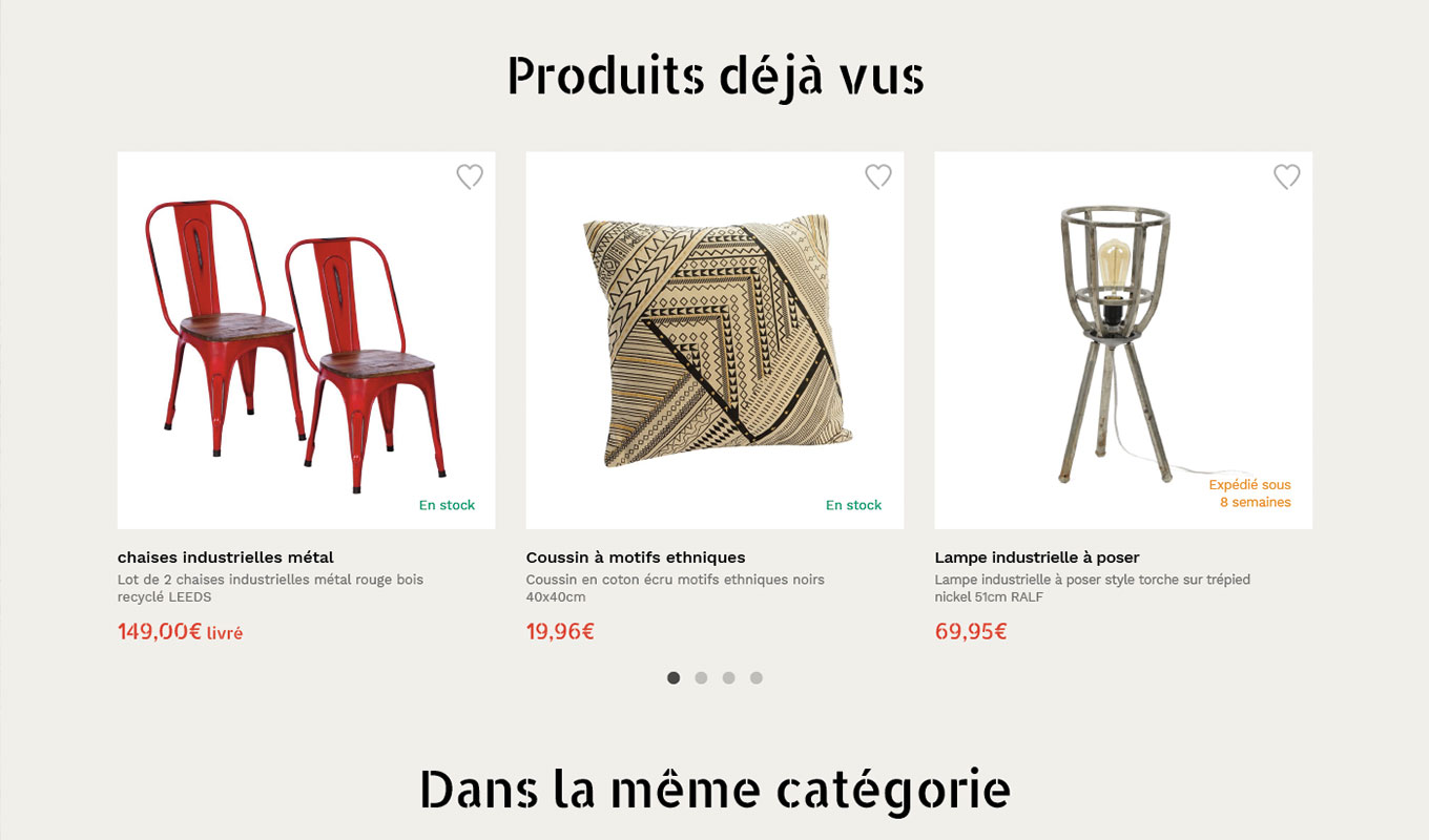 interface de cross sell Pier Import