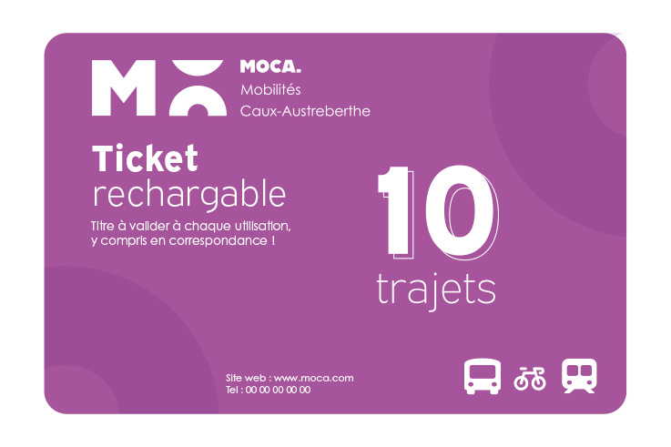 ticket de bus 10 voyages MOCA CAUX AUSTREBERTHE