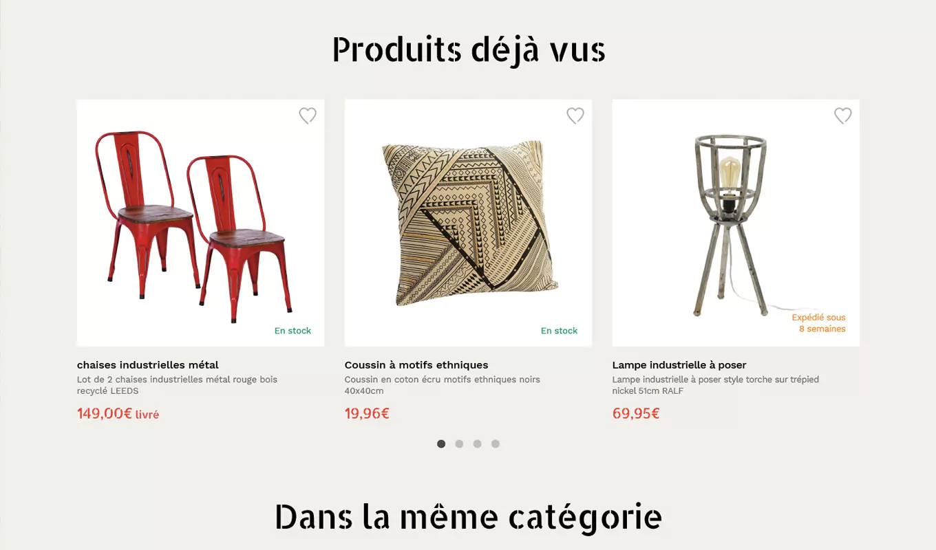 interface de cross sell Pier Import