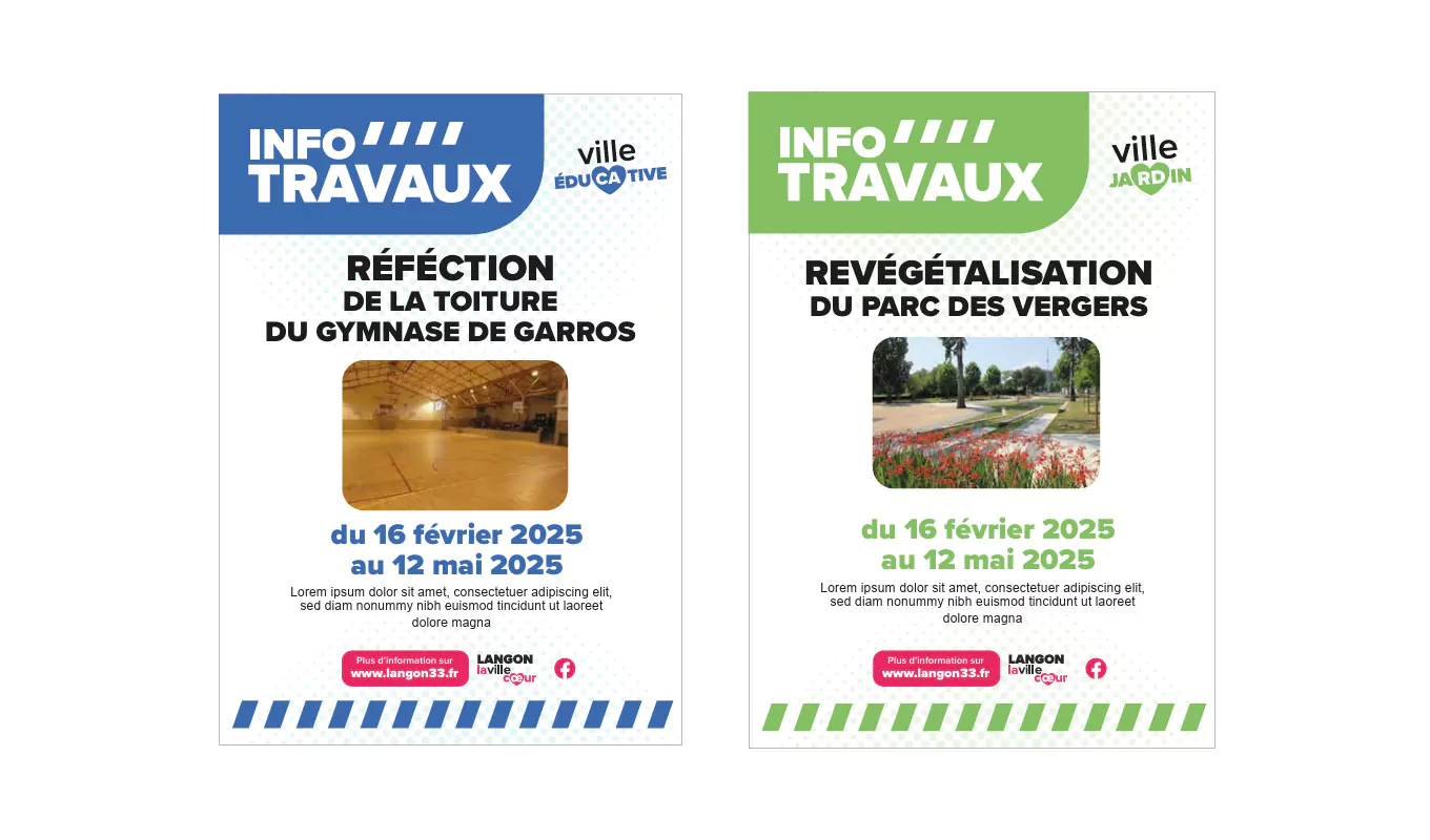 Panneaux travaux langon